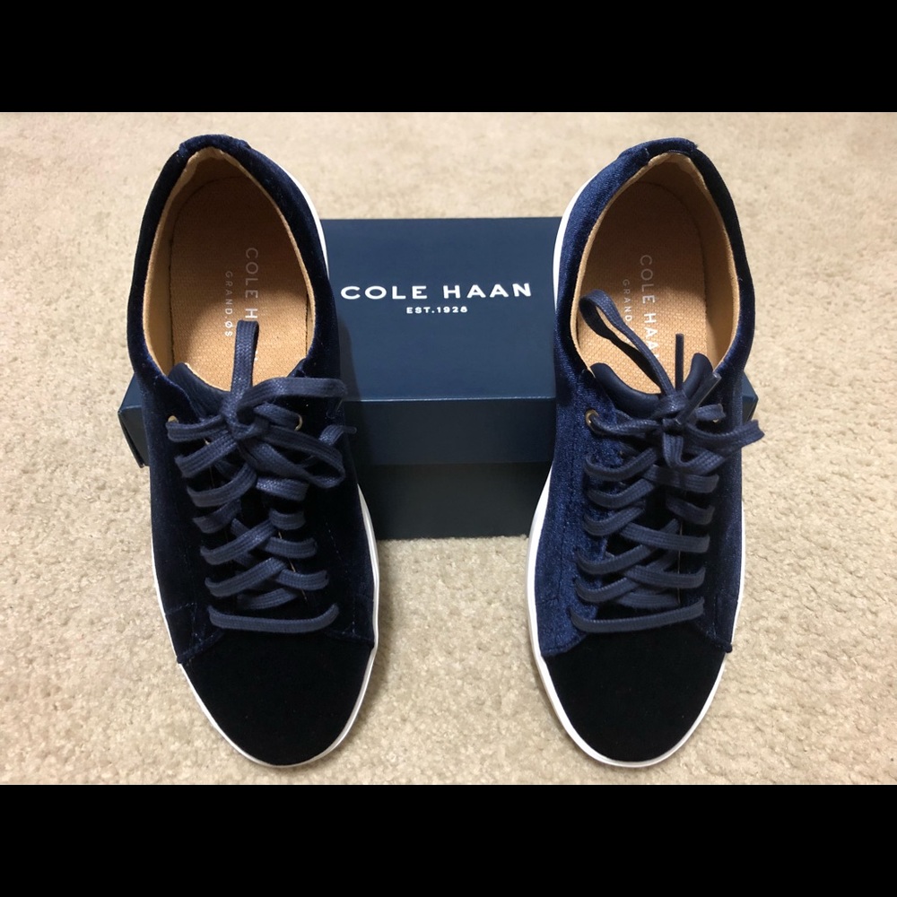 Blue suede Cole Haan shoes